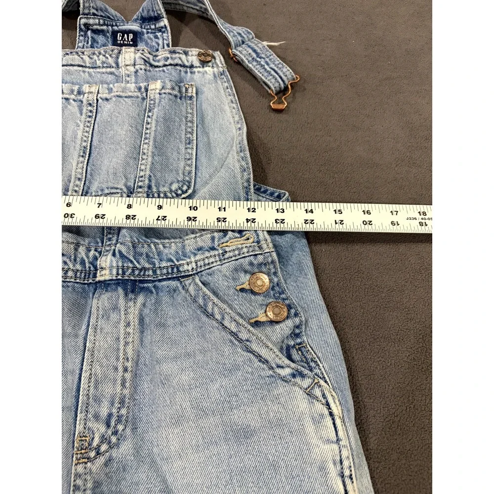 Gap Bib Overalls Girls L (10) Blue Denim Cotton Medium Wash Straight Leg Rugged